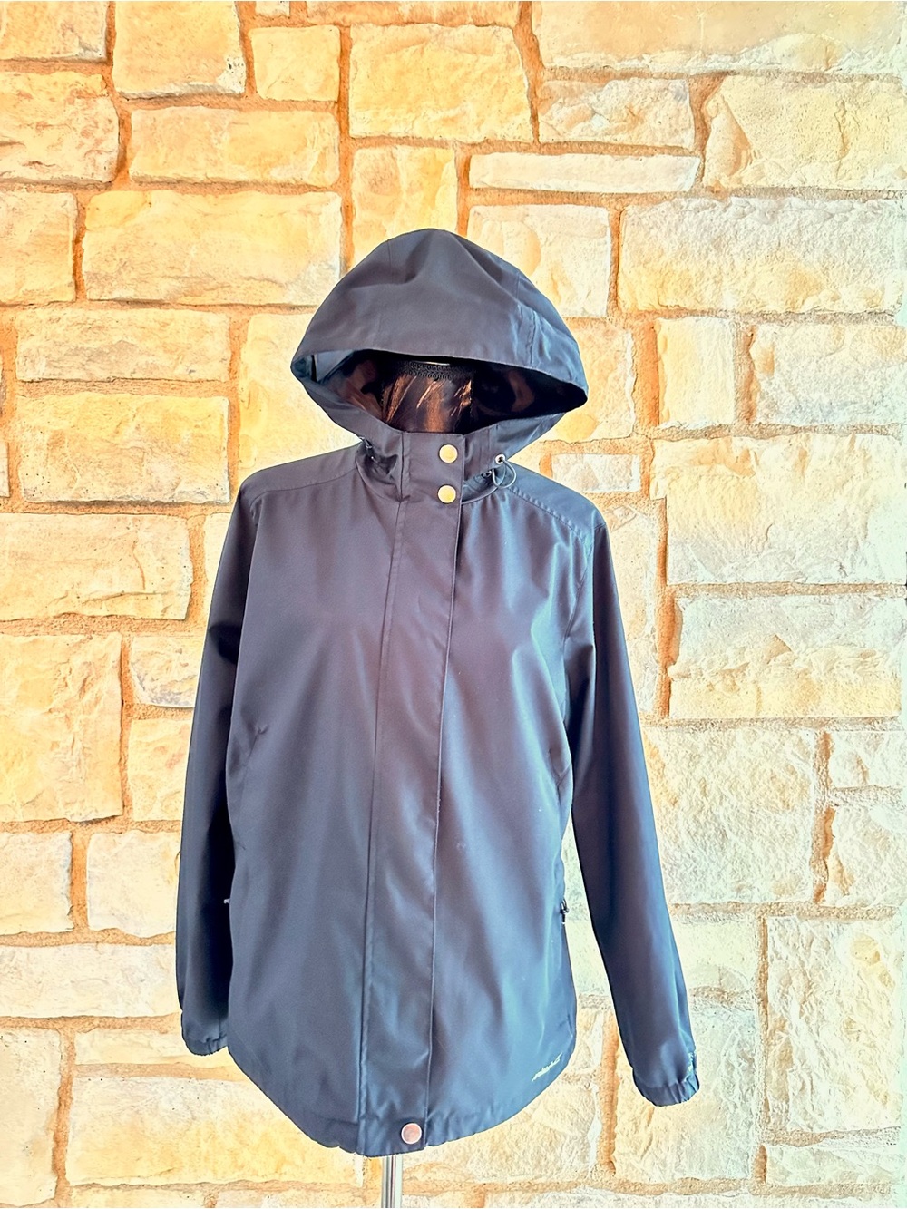 Women's Navy Hooded Rain Jacket